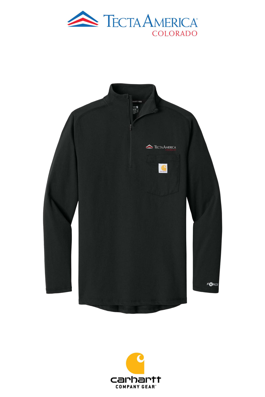 Carhartt Force® 1/4-Zip Long Sleeve T-Shirt - Monument Roofing of Colorado