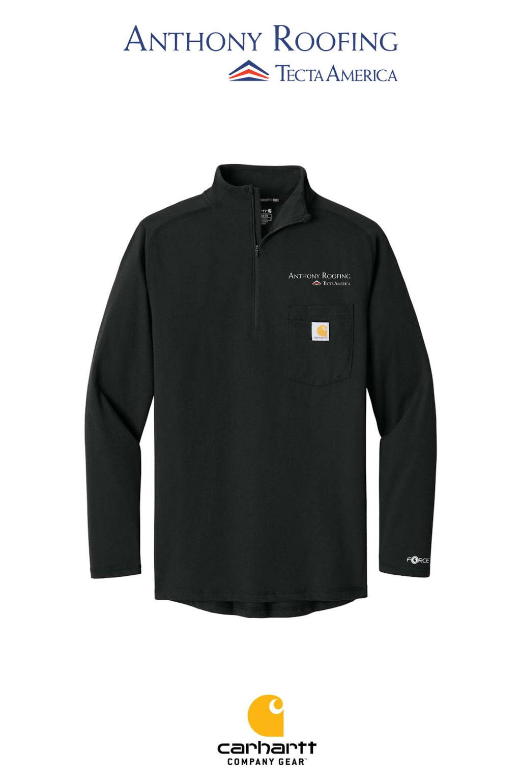 Carhartt Force® 1/4-Zip Long Sleeve T-Shirt - Anthony Roofing