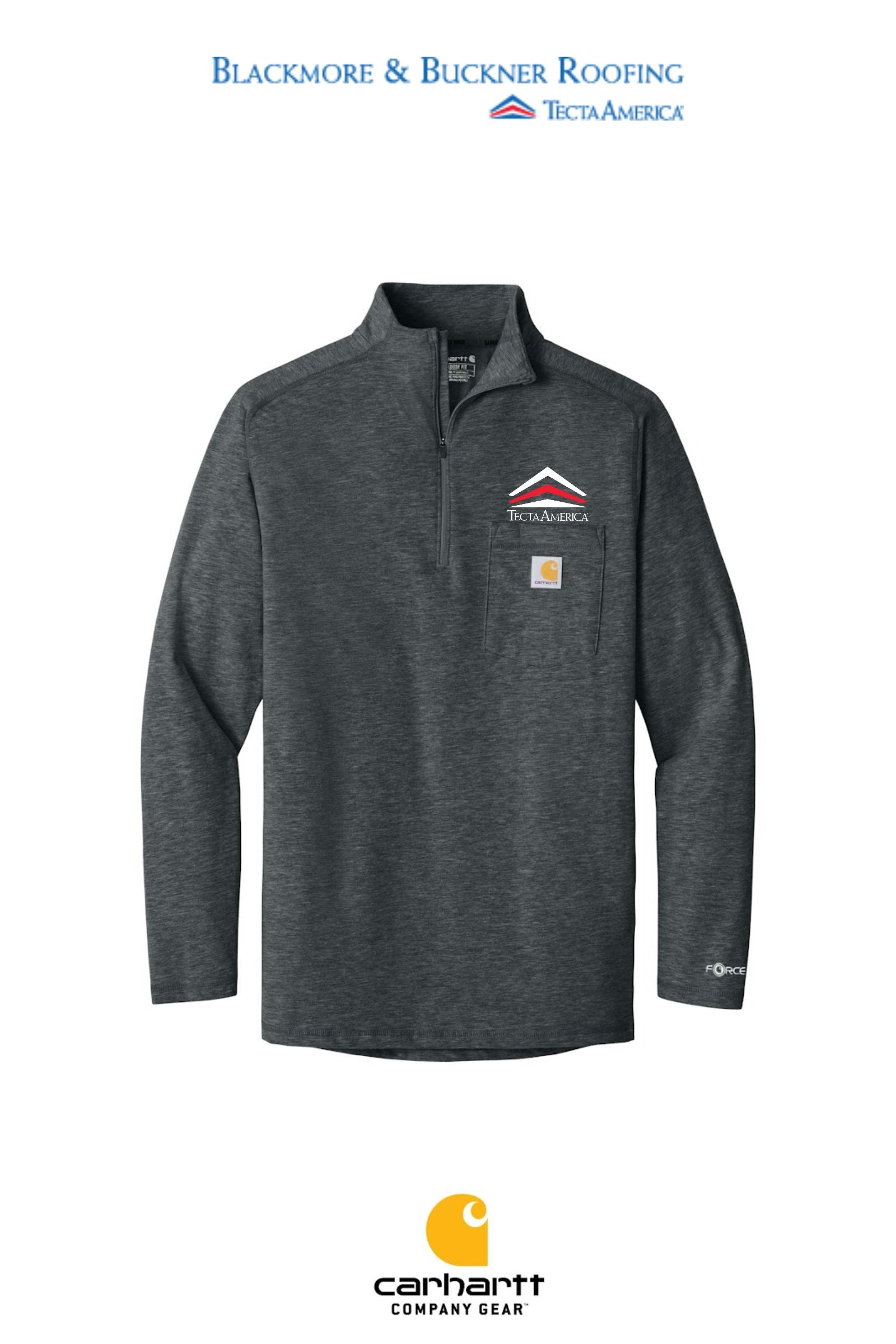 Carhartt Force® 1/4-Zip Long Sleeve T-Shirt - Blackmore & Buckner