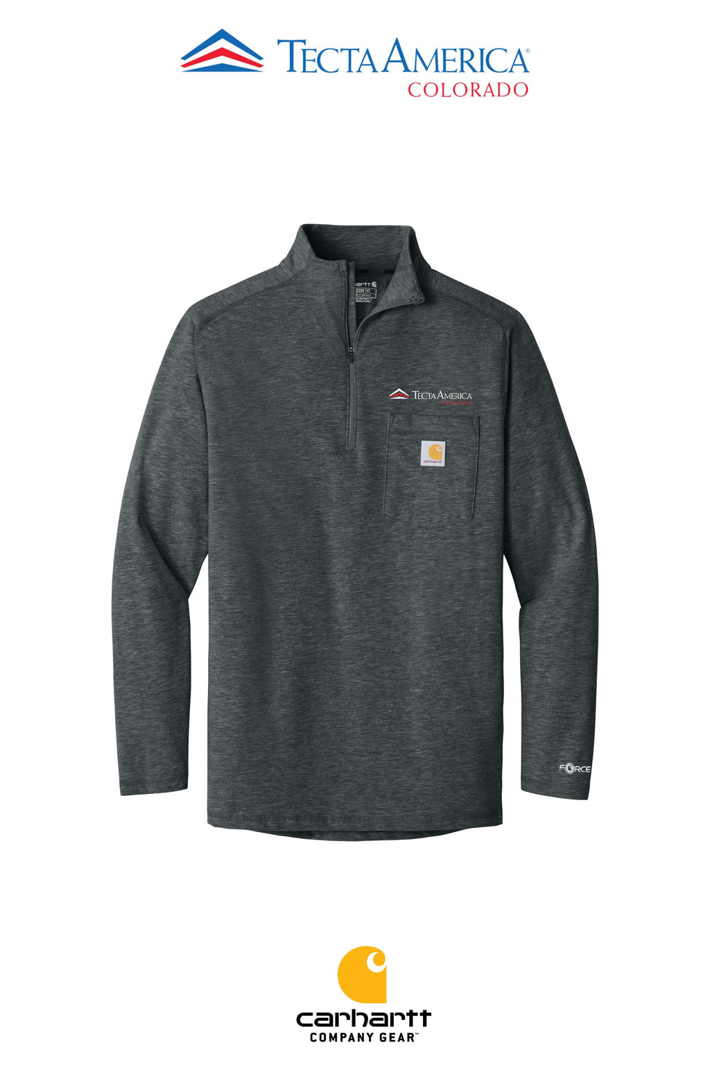 Carhartt Force® 1/4-Zip Long Sleeve T-Shirt - Monument Roofing of Colorado