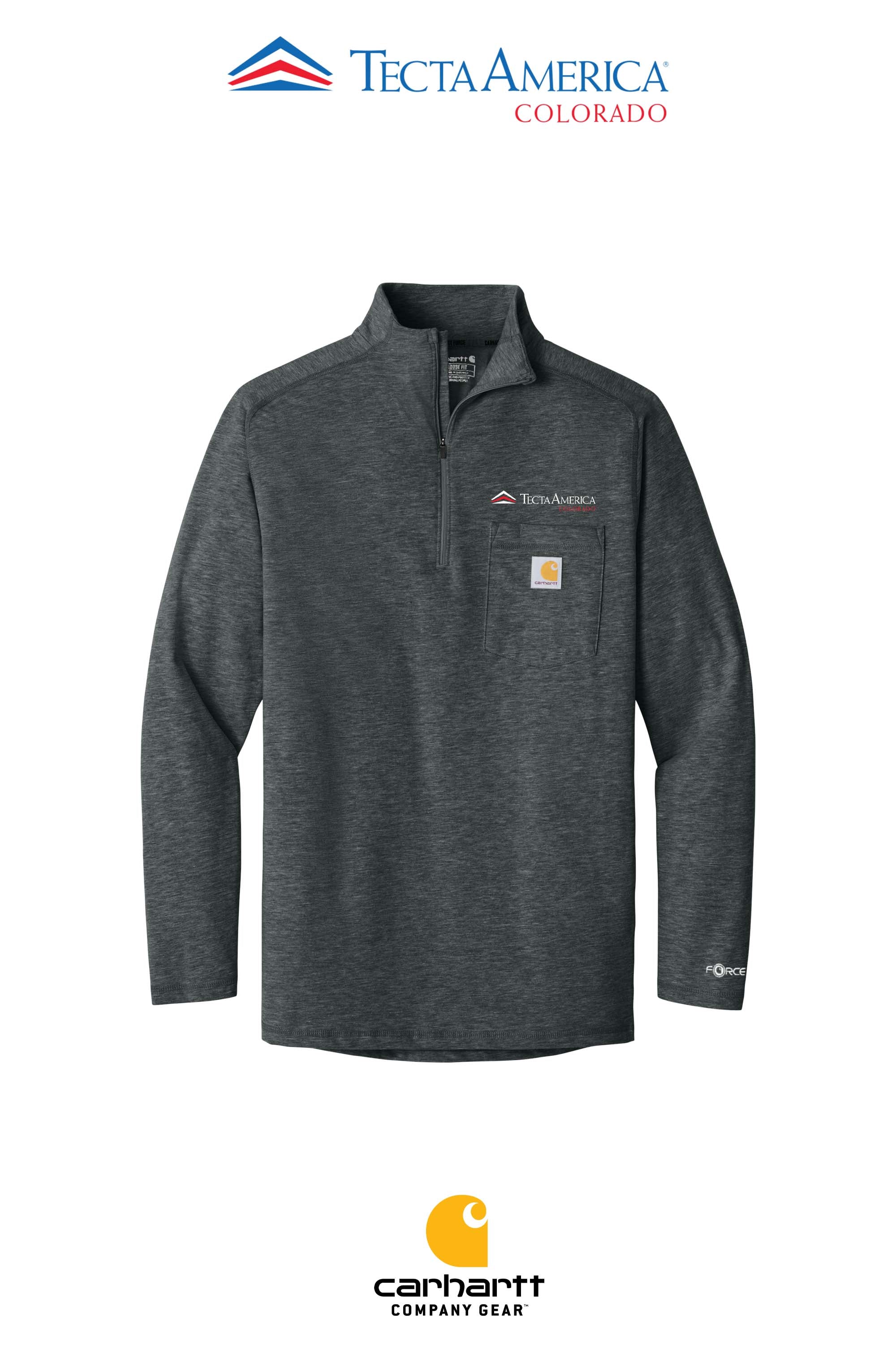 Carhartt Force® 1/4-Zip Long Sleeve T-Shirt - Monument Roofing of Colorado