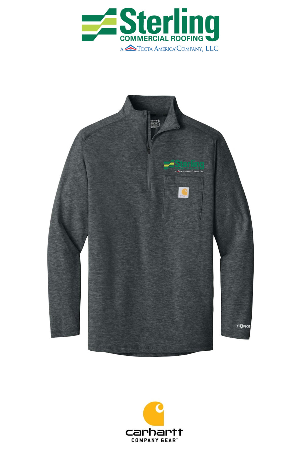 Carhartt Force® 1/4-Zip Long Sleeve T-Shirt - Sterling, A Tecta American Company LLC