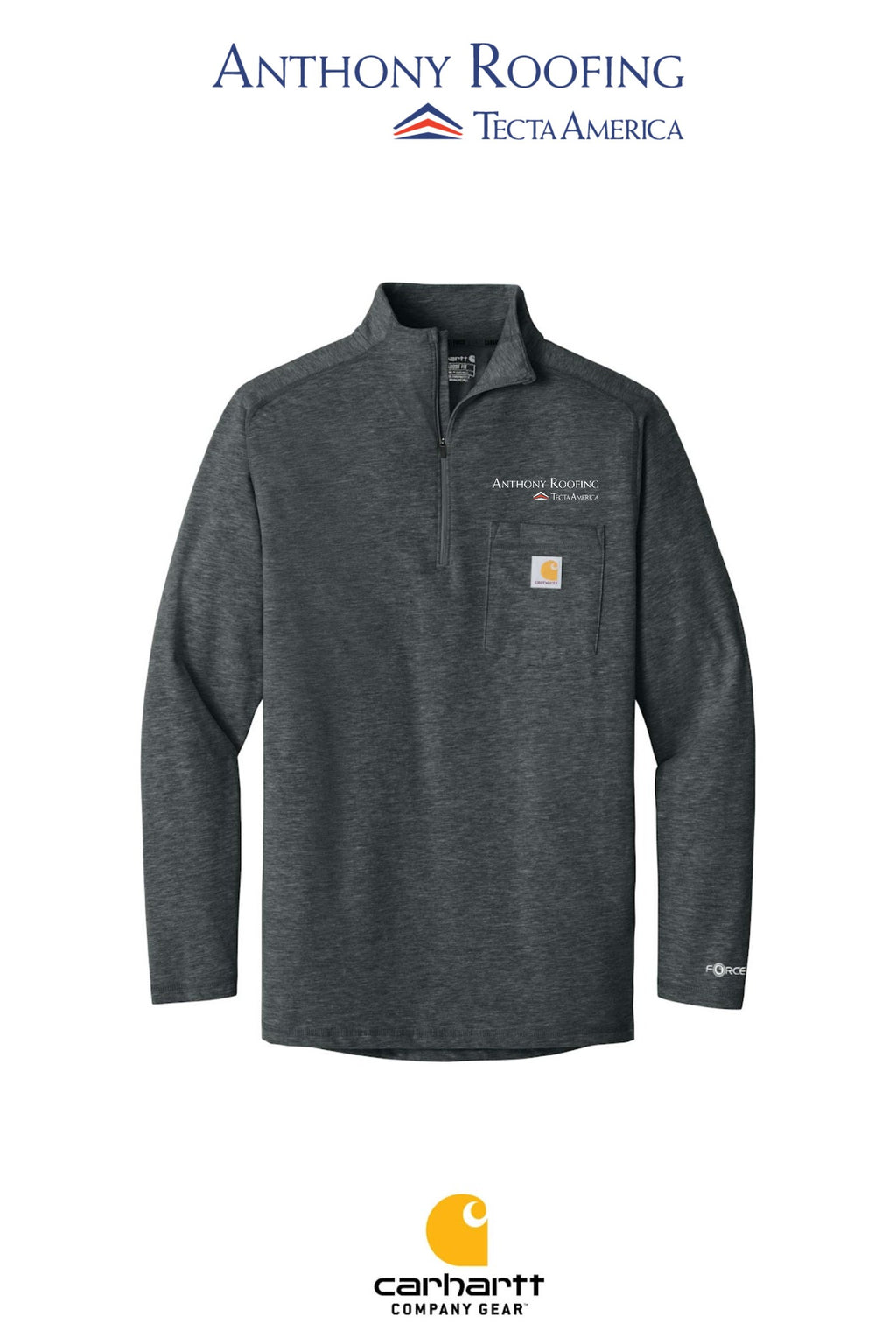 Carhartt Force® 1/4-Zip Long Sleeve T-Shirt - Anthony Roofing
