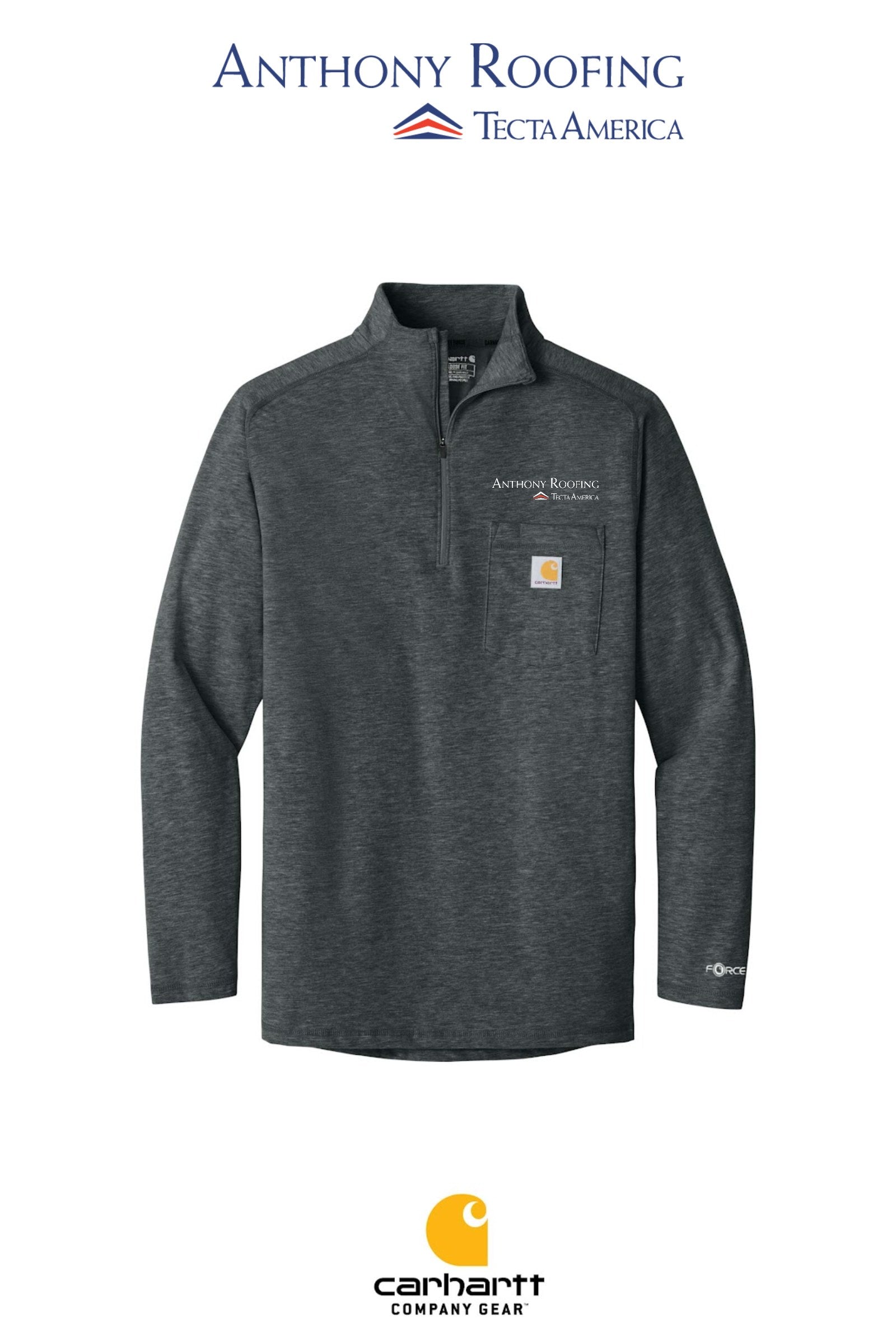 Carhartt Force® 1/4-Zip Long Sleeve T-Shirt - Anthony Roofing