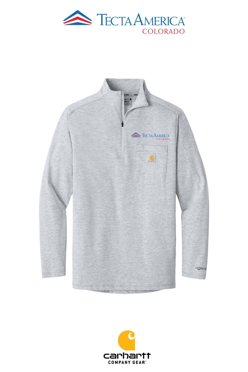 Carhartt Force® 1/4-Zip Long Sleeve T-Shirt - Monument Roofing of Colorado