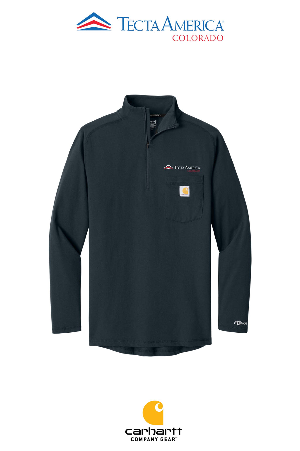 Carhartt Force® 1/4-Zip Long Sleeve T-Shirt - Monument Roofing of Colorado