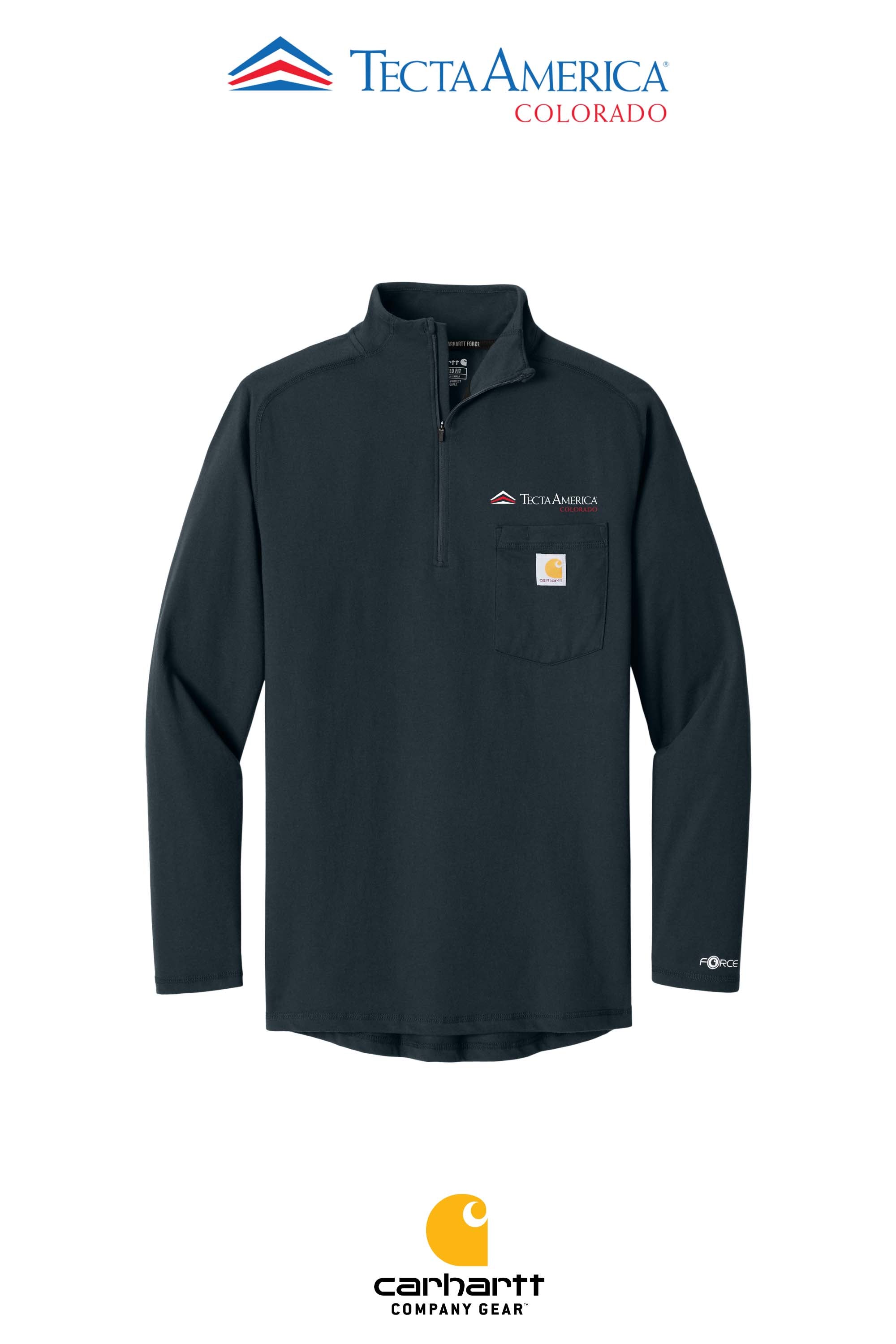 Carhartt Force® 1/4-Zip Long Sleeve T-Shirt - Monument Roofing of Colorado