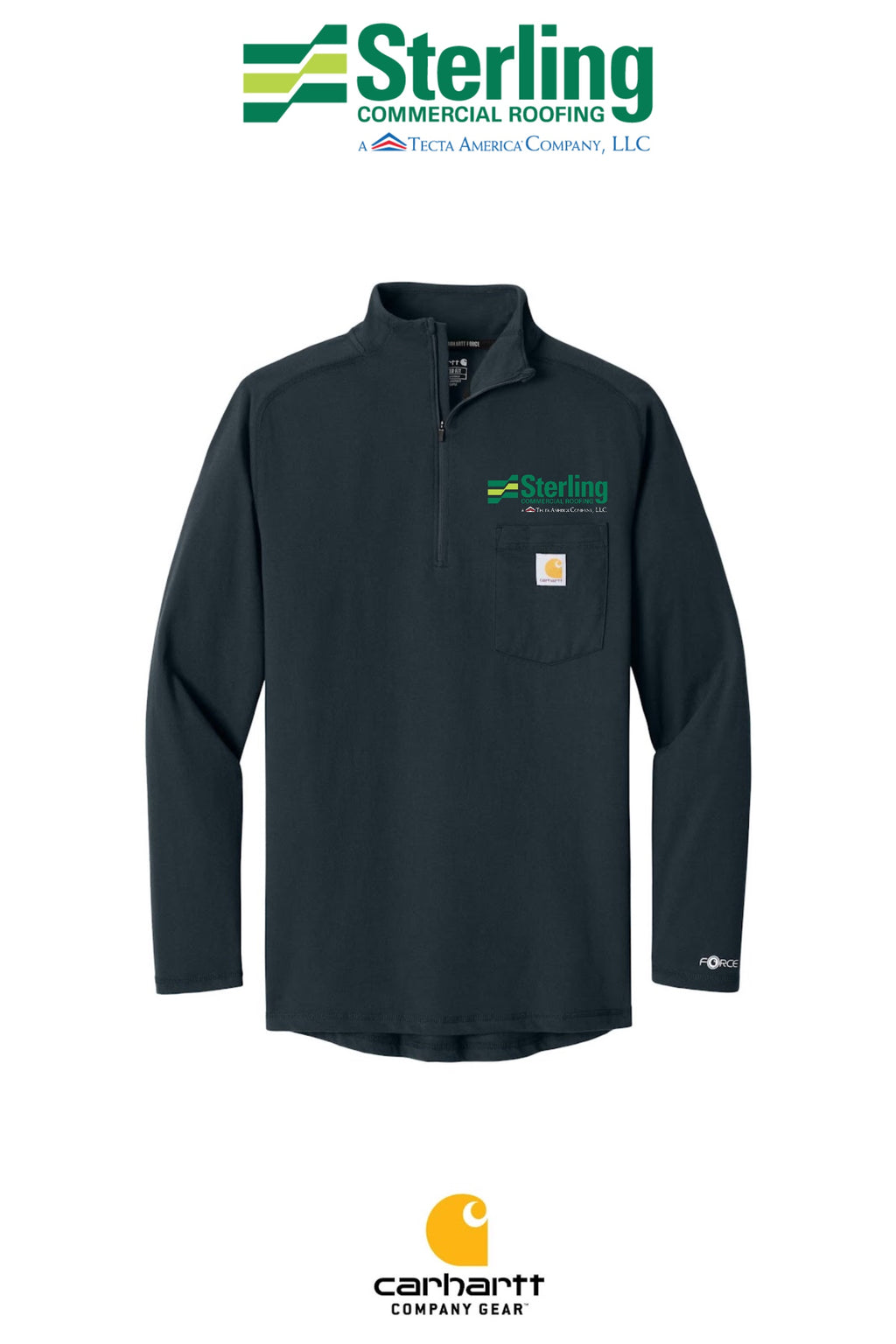 Carhartt Force® 1/4-Zip Long Sleeve T-Shirt - Sterling, A Tecta American Company LLC
