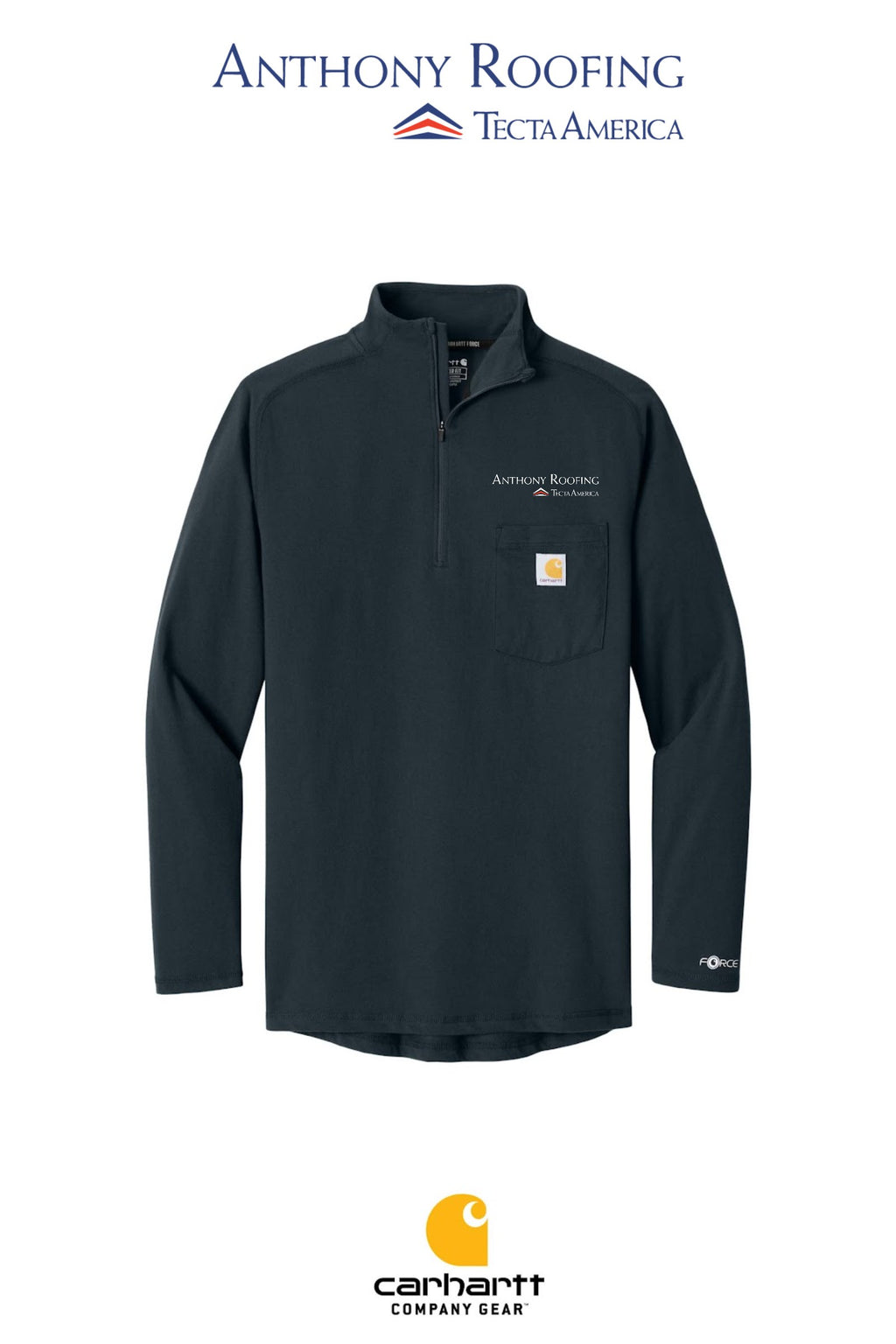 Carhartt Force® 1/4-Zip Long Sleeve T-Shirt - Anthony Roofing