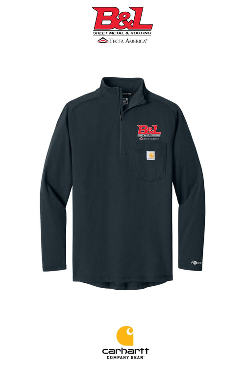 Carhartt Force® 1/4-Zip Long Sleeve T-Shirt - B&L Sheet Metal & Roofing