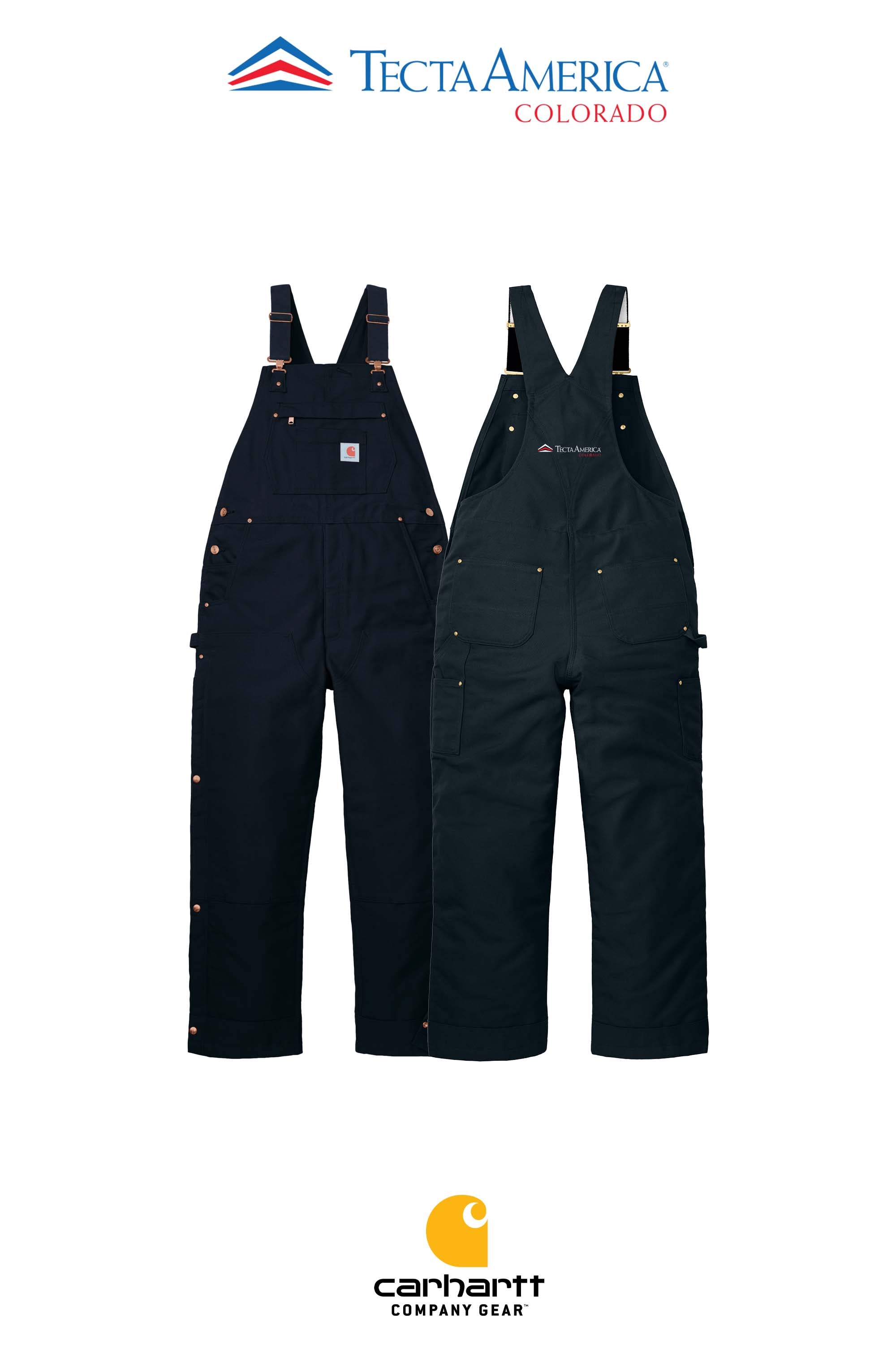 Carhartt® Firm Duck Insulated Bib Overalls - Monument Roofing of Colorado
