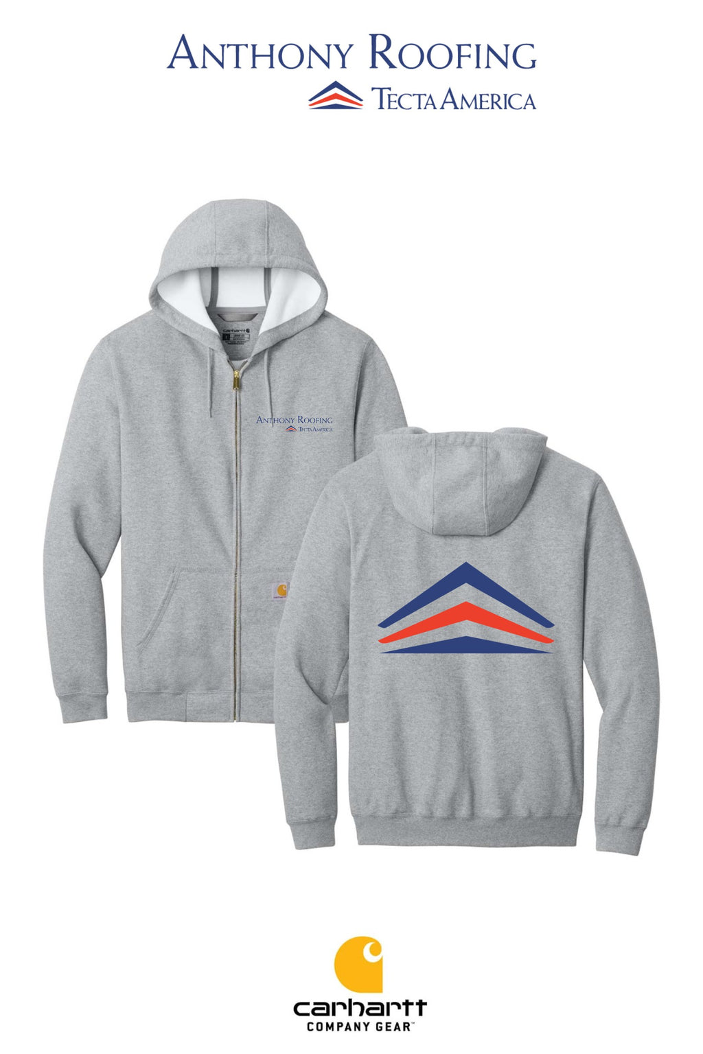 Carhartt® Midweight Hooded Zip-Front Sweatshirt - Anthony Roofing