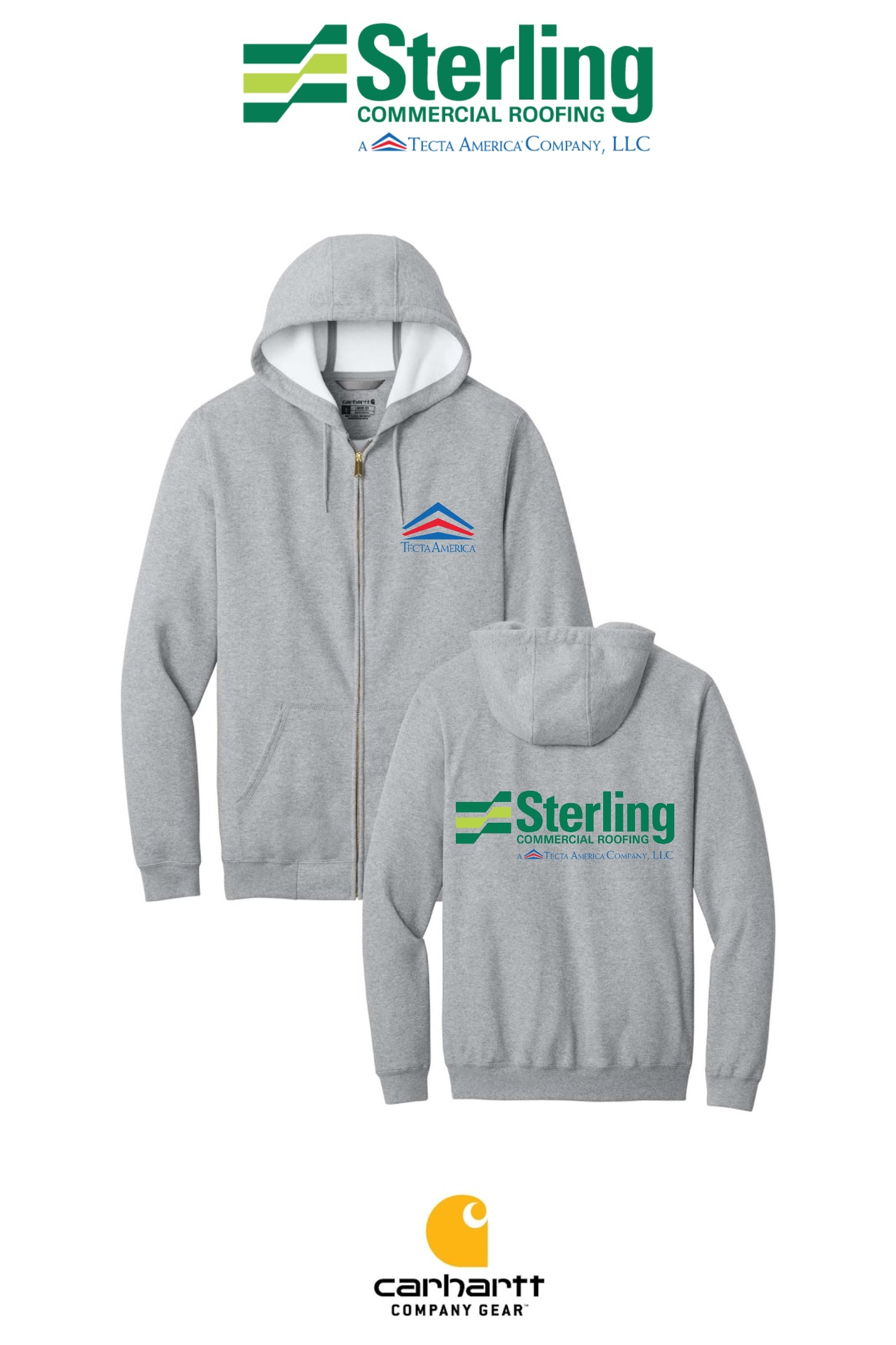 Carhartt® Midweight Hooded Zip-Front Sweatshirt - Sterling, A Tecta American Company LLC