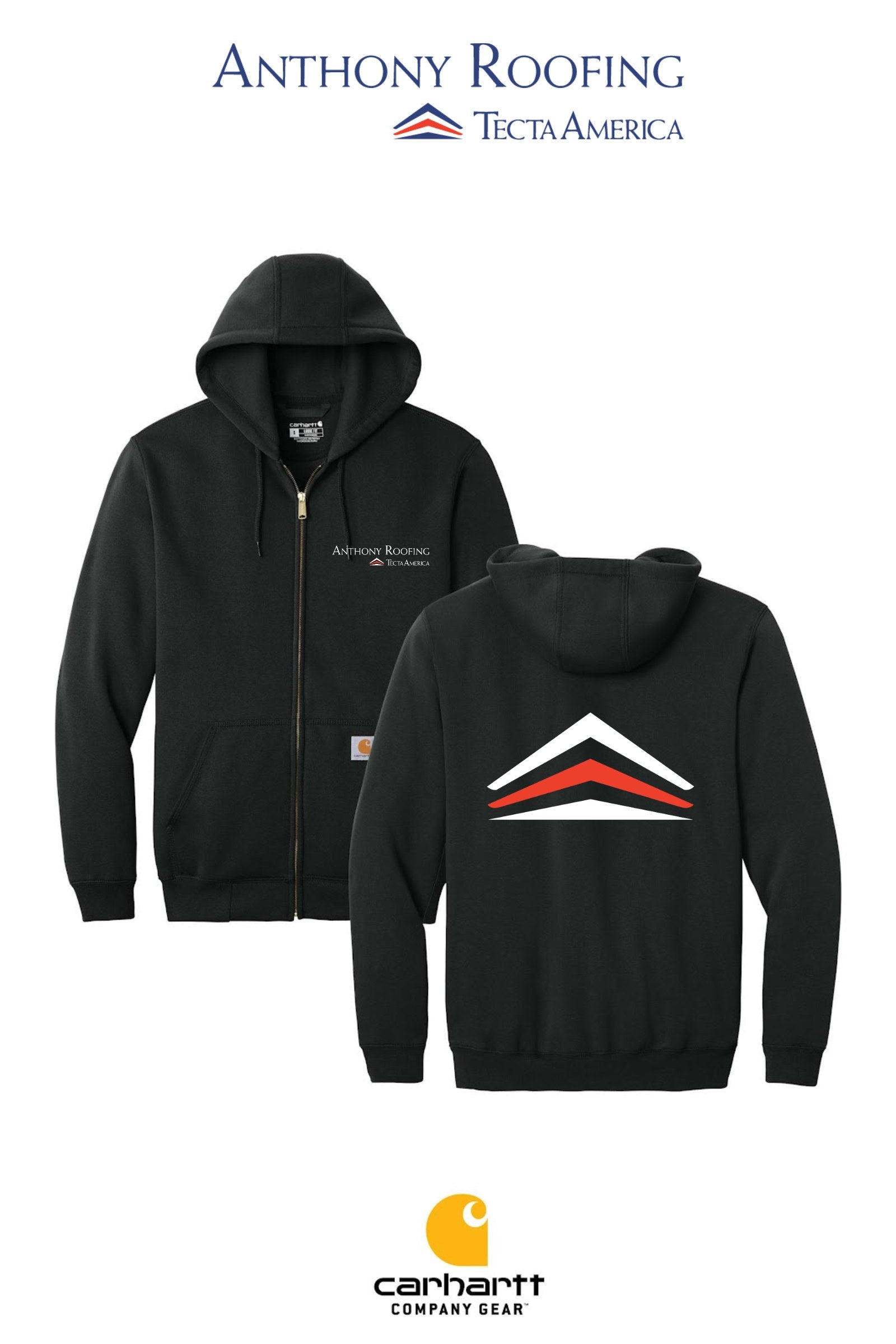 Carhartt® Midweight Hooded Zip-Front Sweatshirt - Anthony Roofing