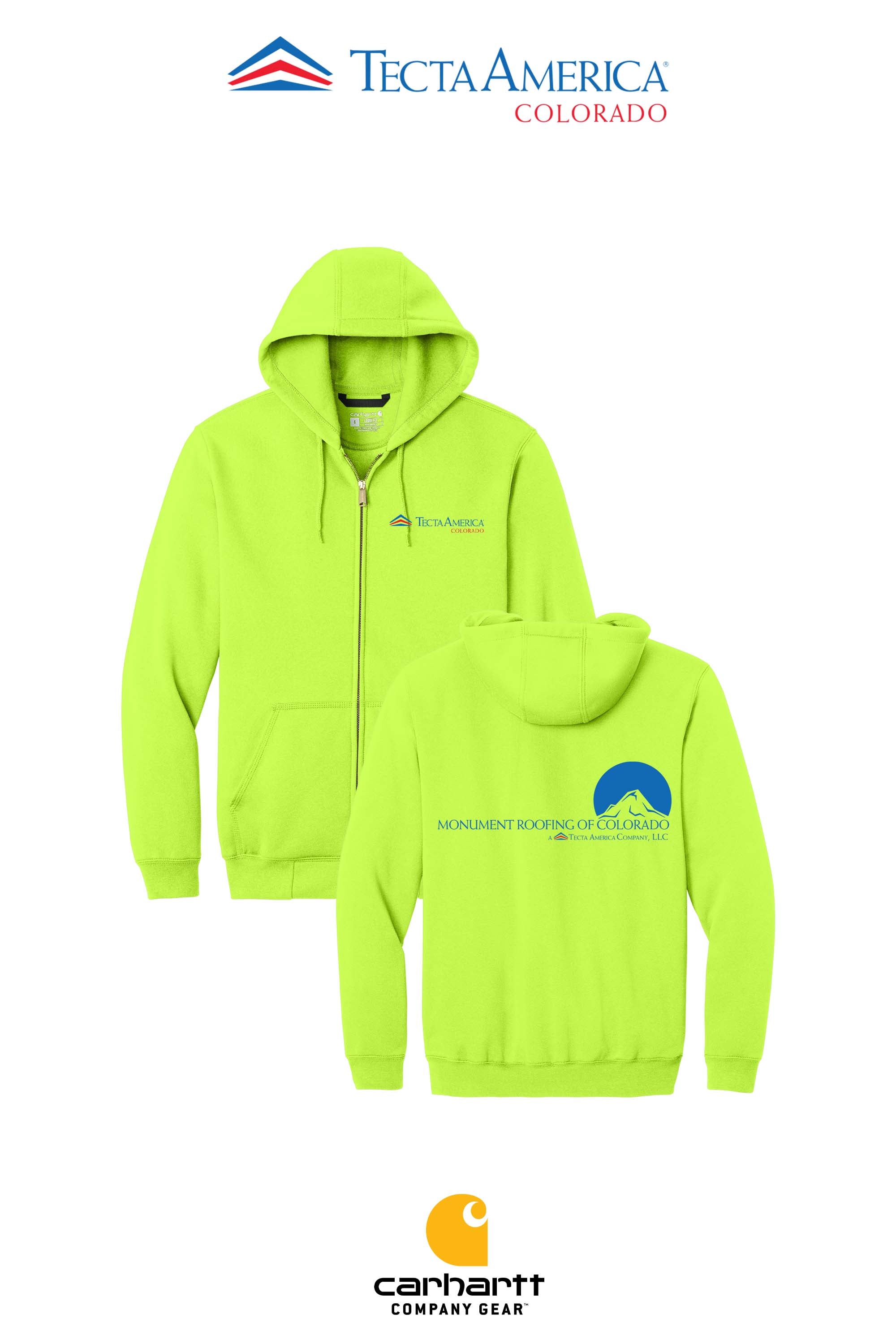 Carhartt® Midweight Hooded Zip-Front Sweatshirt - Monument Roofing of Colorado