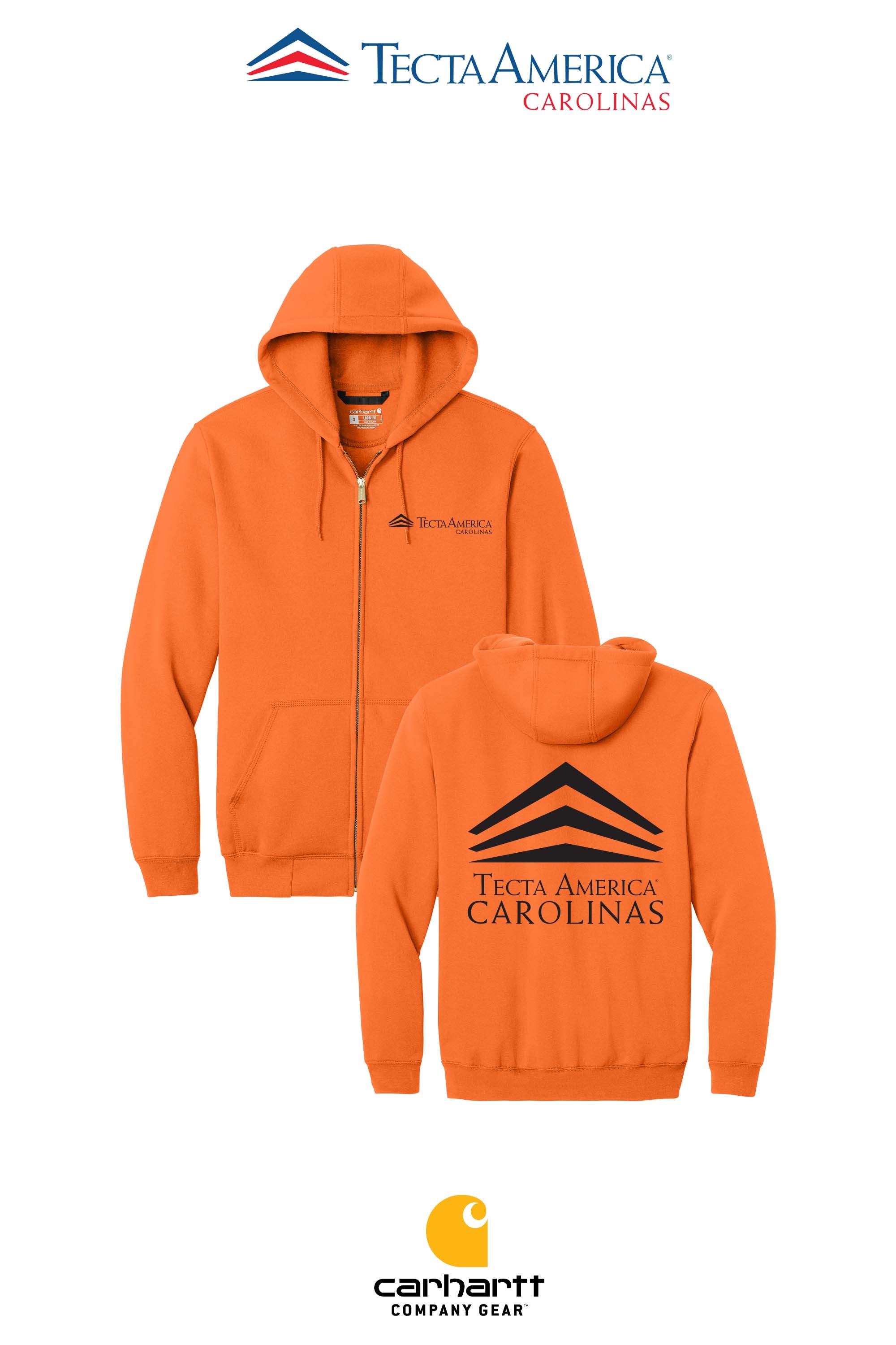 Carhartt® Midweight Hooded Zip-Front Sweatshirt - Tecta America Carolinas LLC