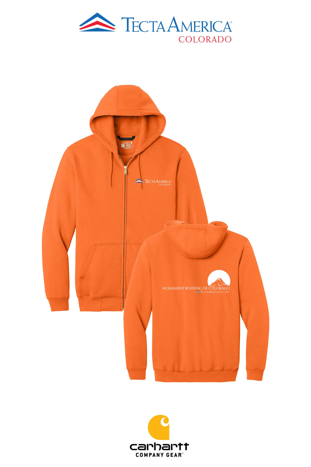 Carhartt® Midweight Hooded Zip-Front Sweatshirt - Monument Roofing of Colorado