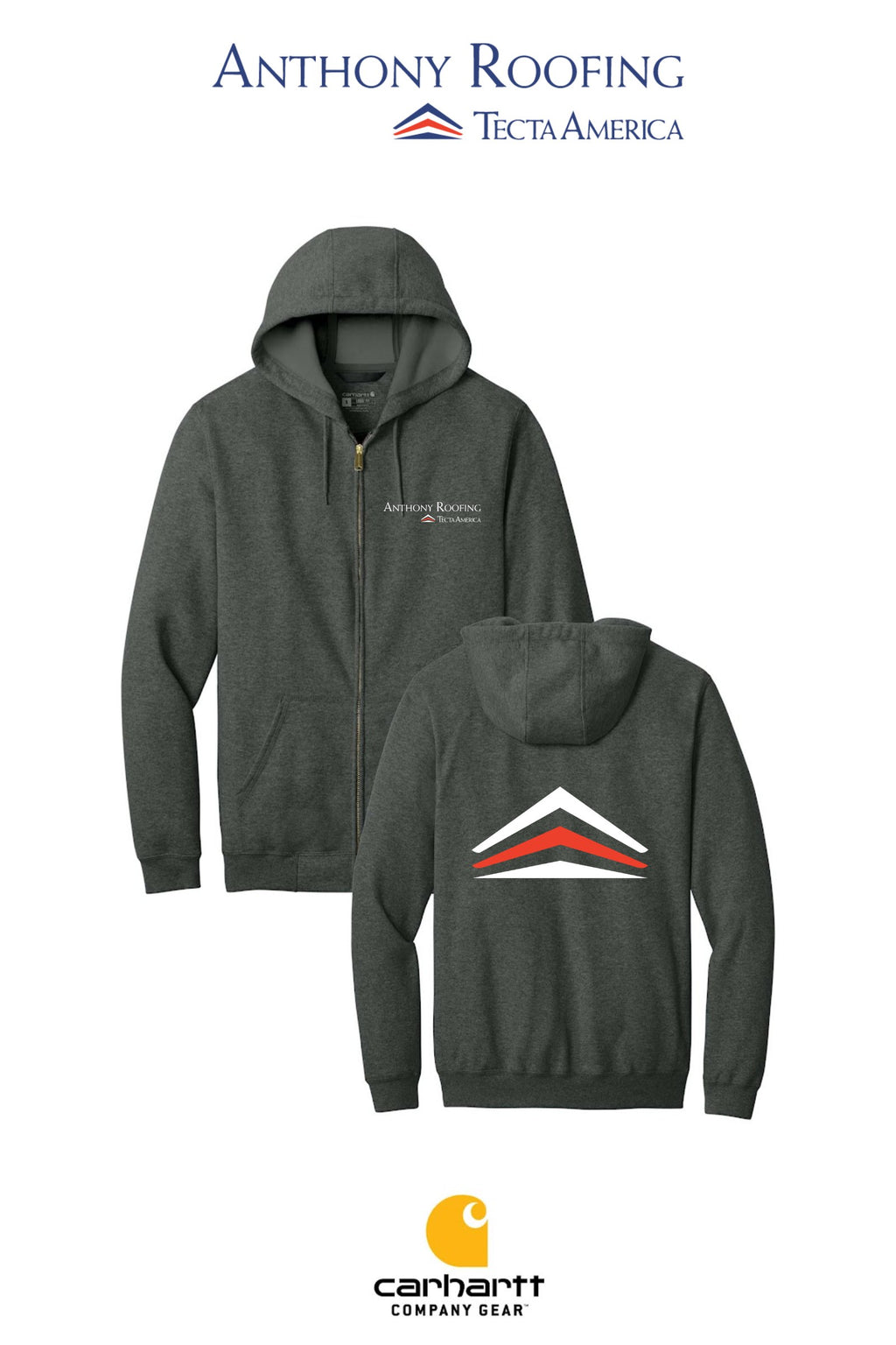 Carhartt® Midweight Hooded Zip-Front Sweatshirt - Anthony Roofing