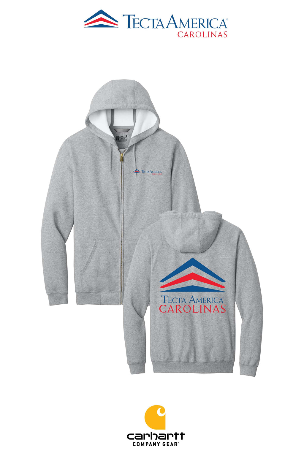Carhartt® Midweight Hooded Zip-Front Sweatshirt - Tecta America Carolinas LLC