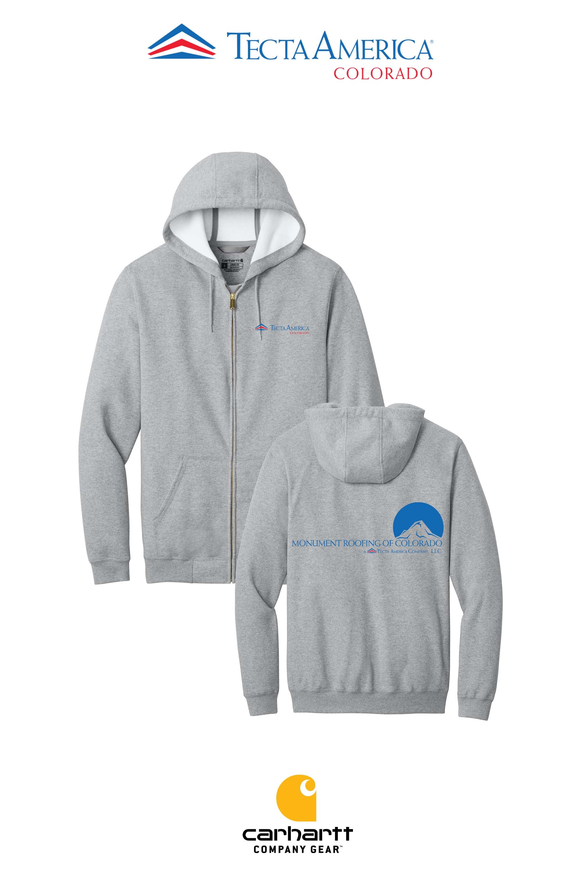 Carhartt® Midweight Hooded Zip-Front Sweatshirt - Monument Roofing of Colorado