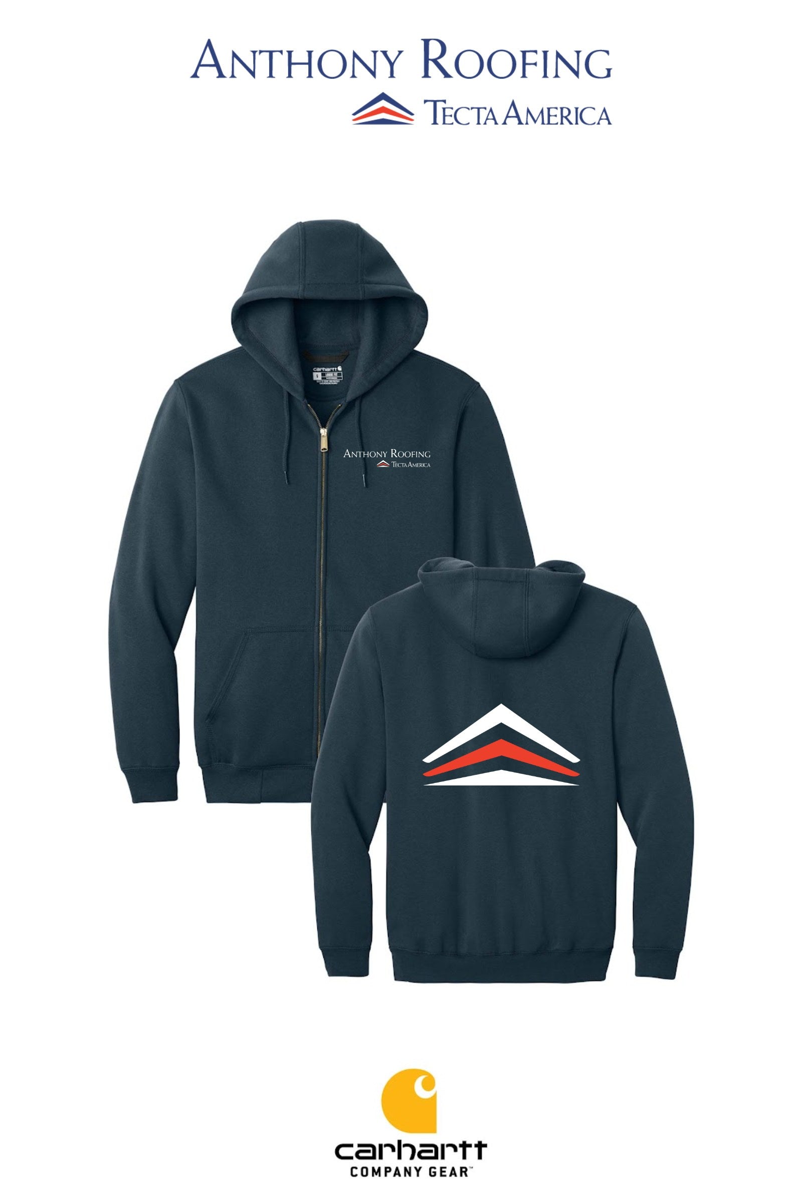 Carhartt® Midweight Hooded Zip-Front Sweatshirt - Anthony Roofing
