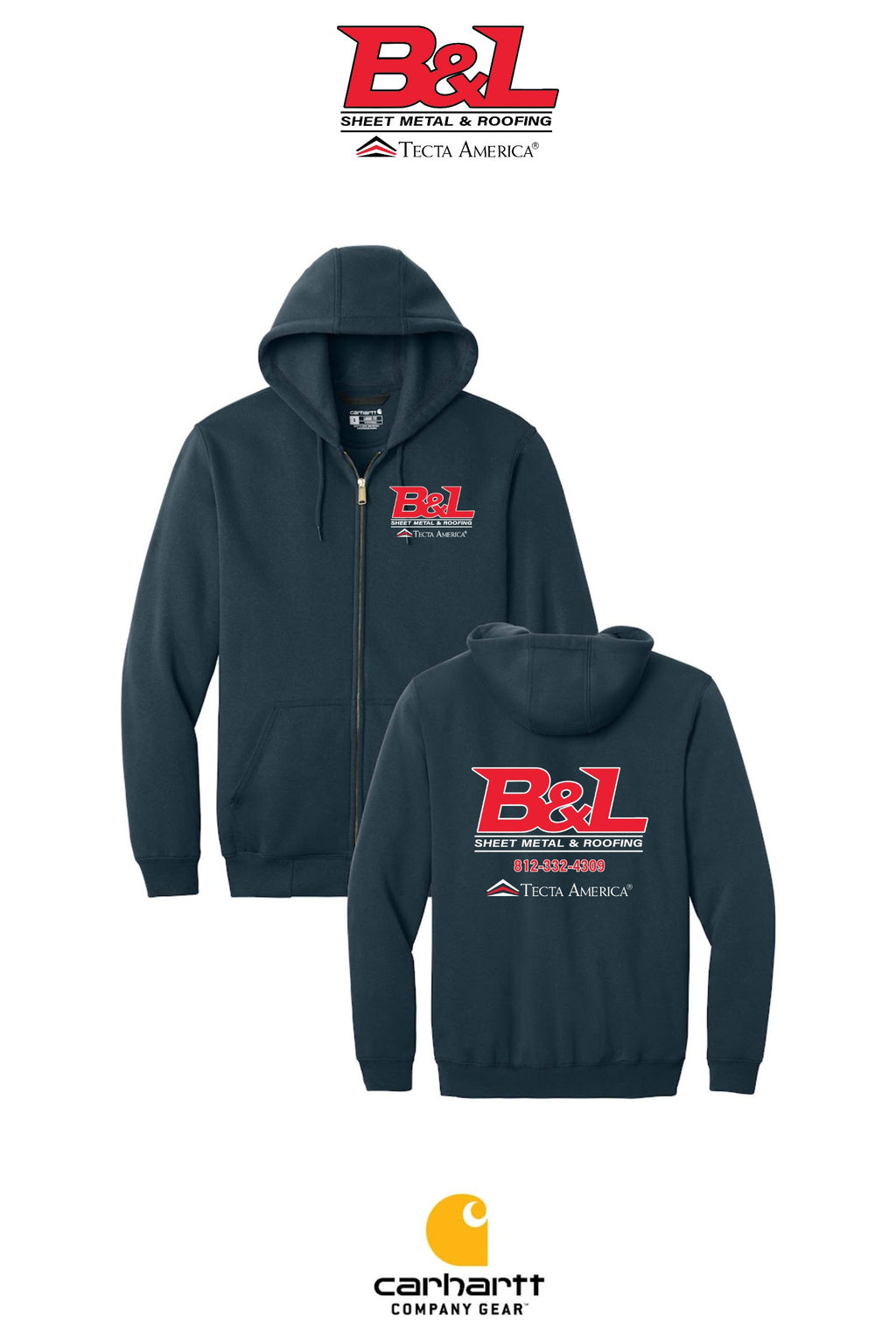 Carhartt® Midweight Hooded Zip-Front Sweatshirt - B&L Sheet Metal & Roofing