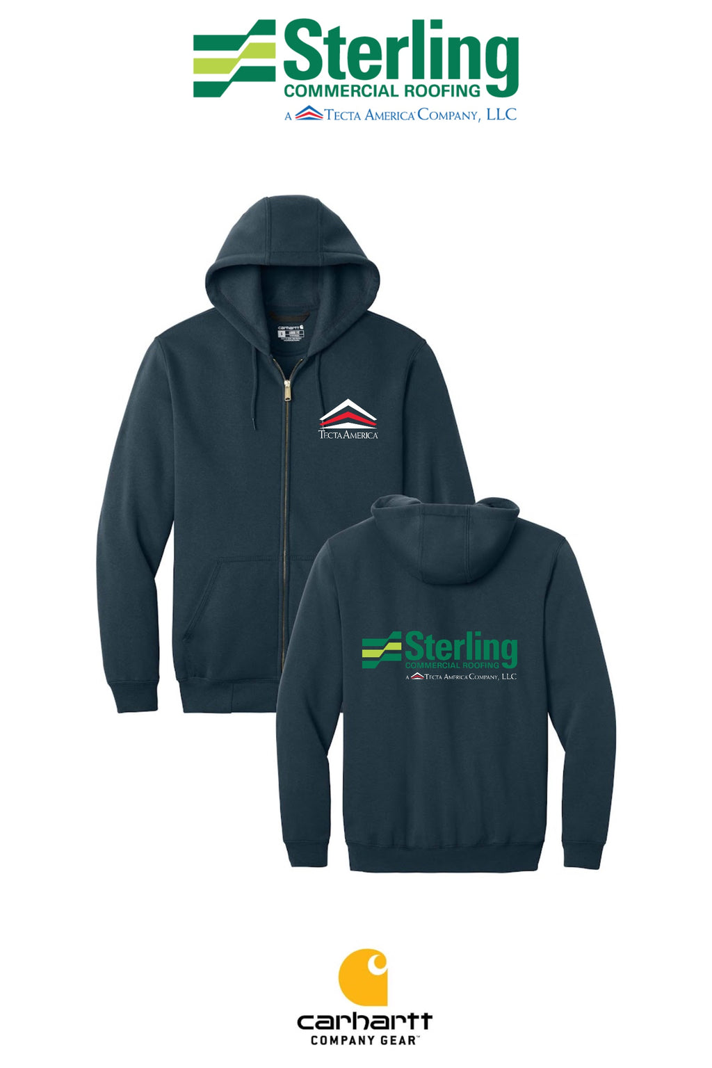 Carhartt® Midweight Hooded Zip-Front Sweatshirt - Sterling, A Tecta American Company LLC