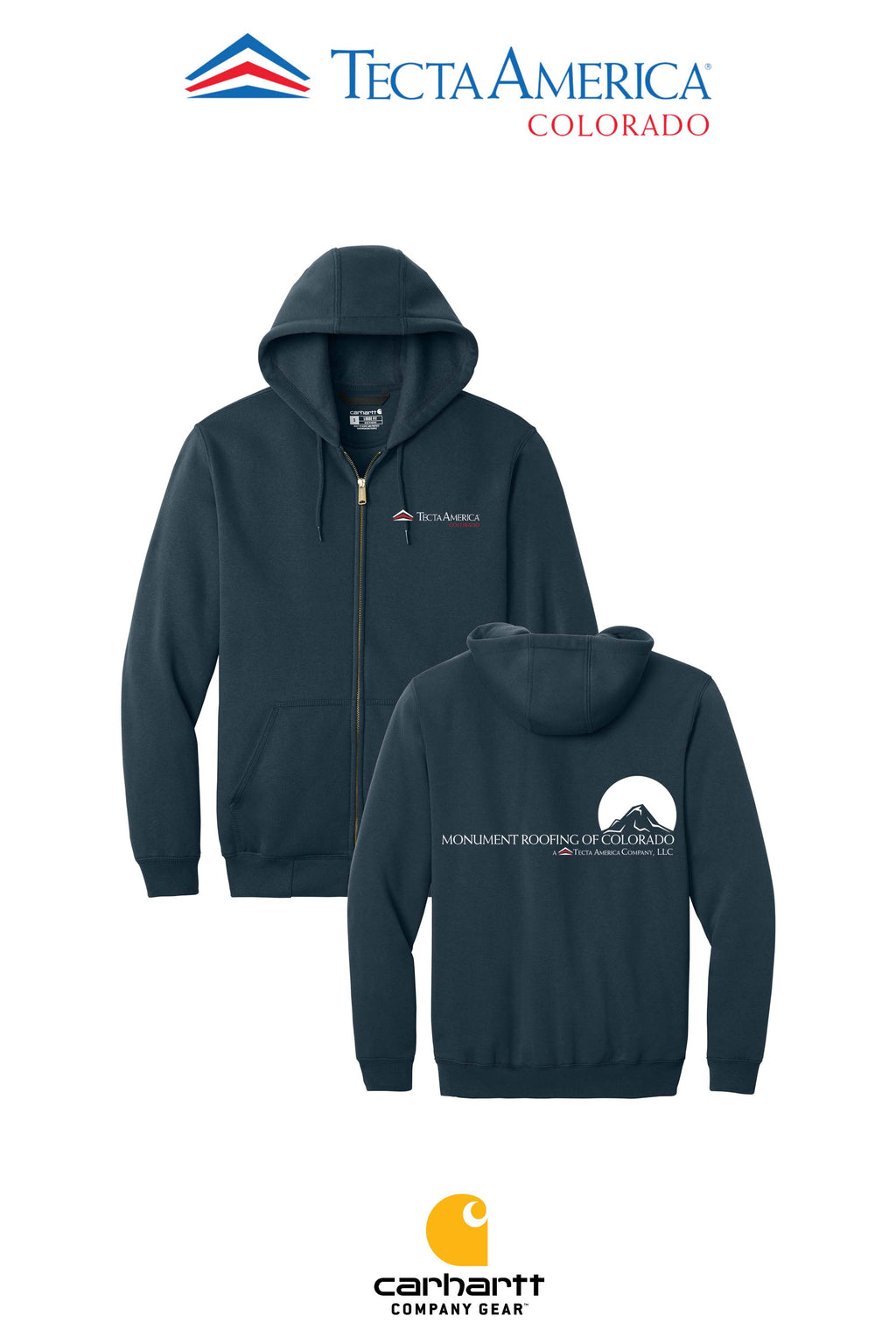 Carhartt® Midweight Hooded Zip-Front Sweatshirt - Monument Roofing of Colorado
