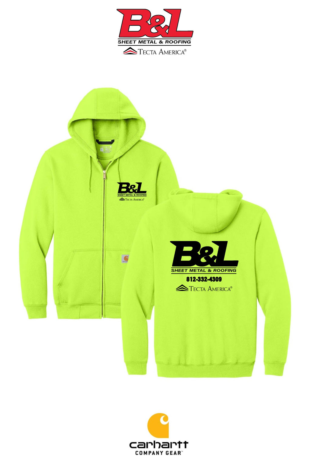 Carhartt® Midweight Hooded Zip-Front Sweatshirt - B&L Sheet Metal & Roofing