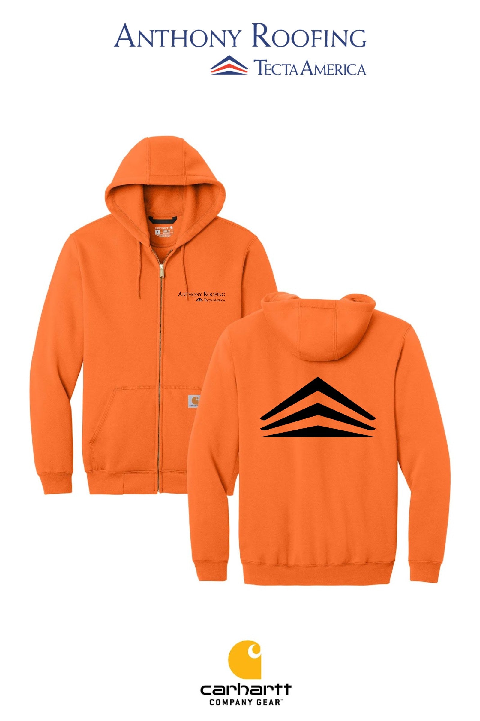 Carhartt® Midweight Hooded Zip-Front Sweatshirt - Anthony Roofing