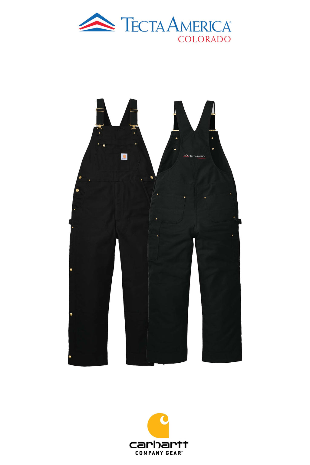 Carhartt® Firm Duck Insulated Bib Overalls - Monument Roofing of Colorado