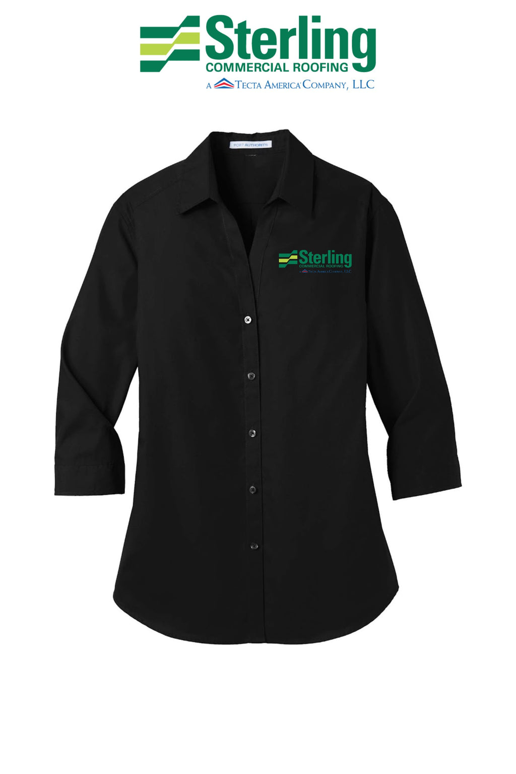 Port Authority® Women's 3/4-Sleeve Carefree Poplin Shirt - Sterling, A Tecta American Company LLC