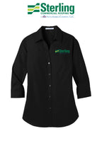 Port Authority® Women's 3/4-Sleeve Carefree Poplin Shirt - Sterling, A Tecta American Company LLC