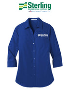 Port Authority® Women's 3/4-Sleeve Carefree Poplin Shirt - Sterling, A Tecta American Company LLC