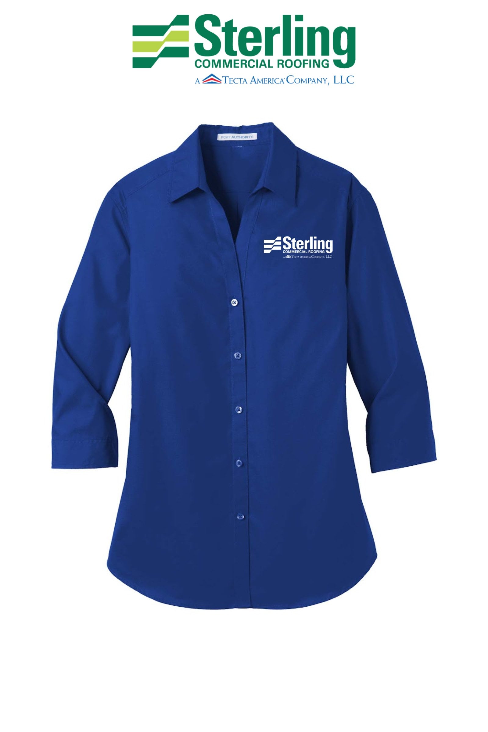 Port Authority® Women's 3/4-Sleeve Carefree Poplin Shirt - Sterling, A Tecta American Company LLC