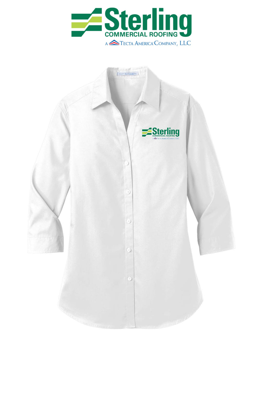 Port Authority® Women's 3/4-Sleeve Carefree Poplin Shirt - Sterling, A Tecta American Company LLC