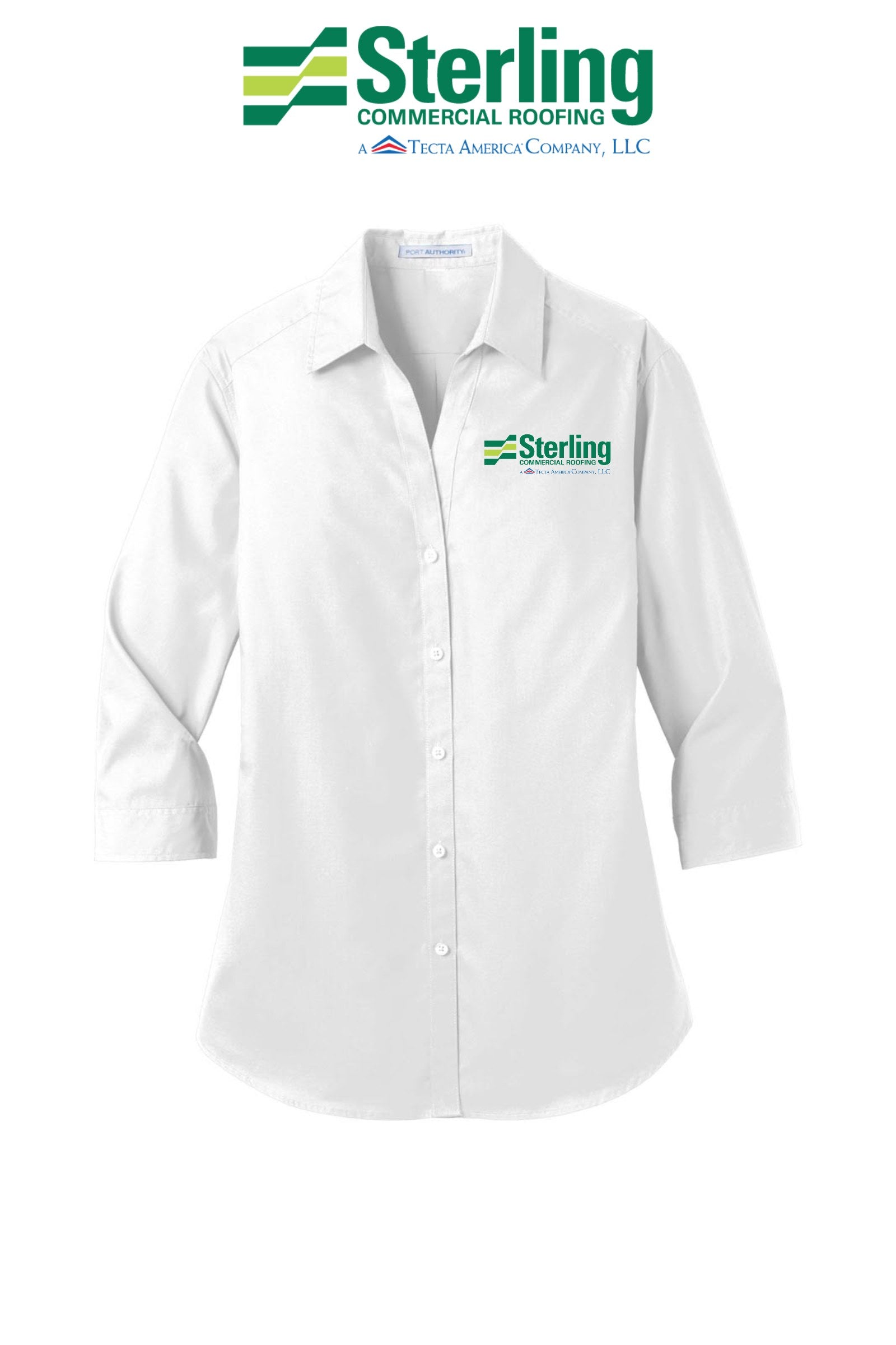 Port Authority® Women's 3/4-Sleeve Carefree Poplin Shirt - Sterling, A Tecta American Company LLC