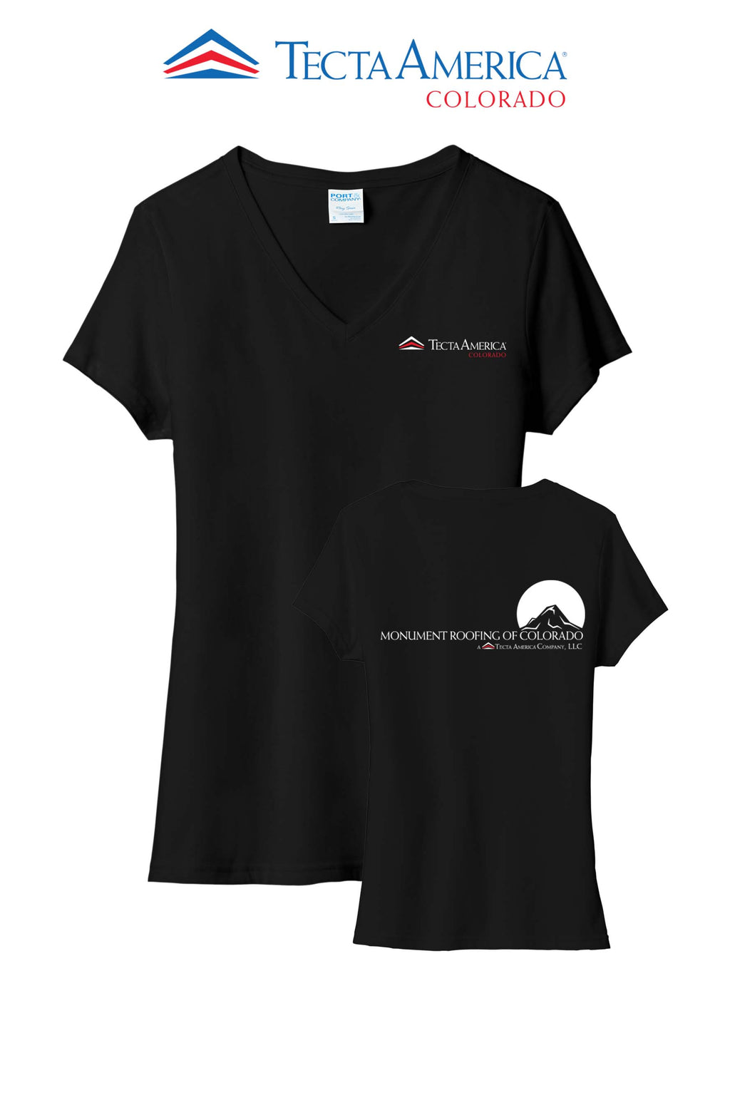 Port & Co™ Women's Tri-Blend V-Neck Tee - Monument Roofing of Colorado