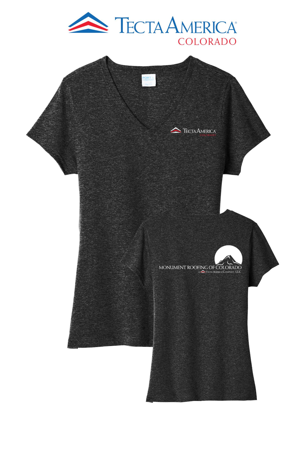Port & Co™ Women's Tri-Blend V-Neck Tee - Monument Roofing of Colorado
