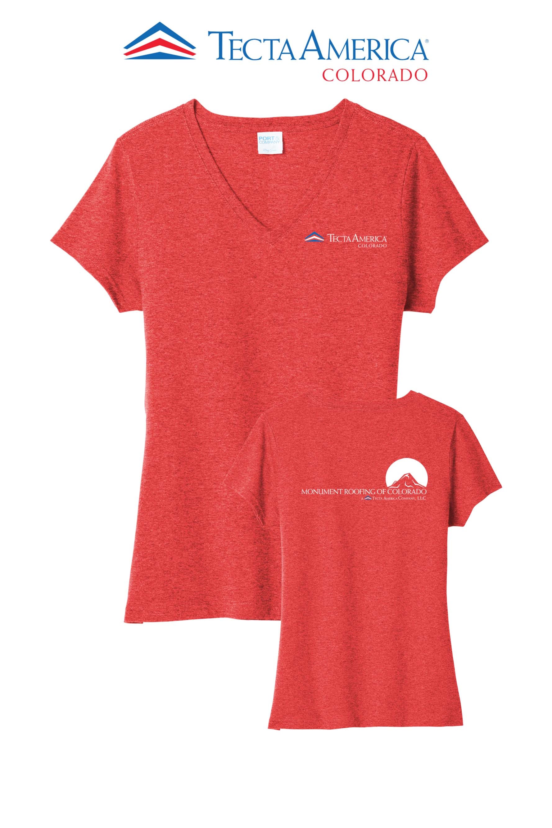 Port & Co™ Women's Tri-Blend V-Neck Tee - Monument Roofing of Colorado