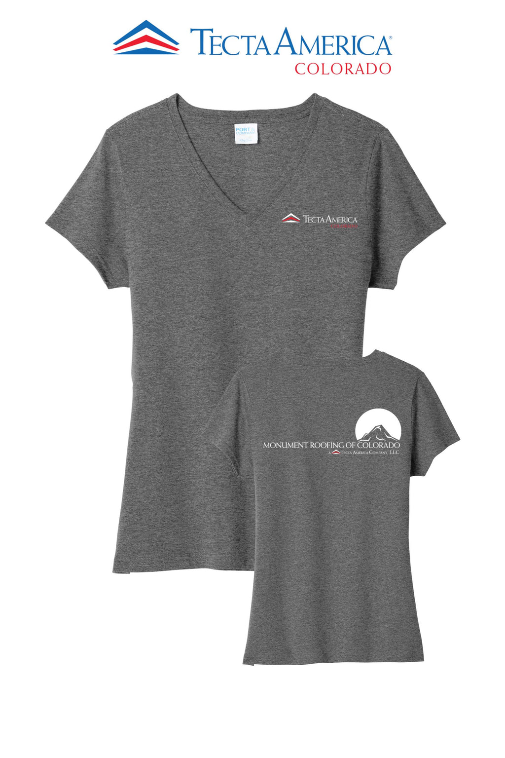 Port & Co™ Women's Tri-Blend V-Neck Tee - Monument Roofing of Colorado