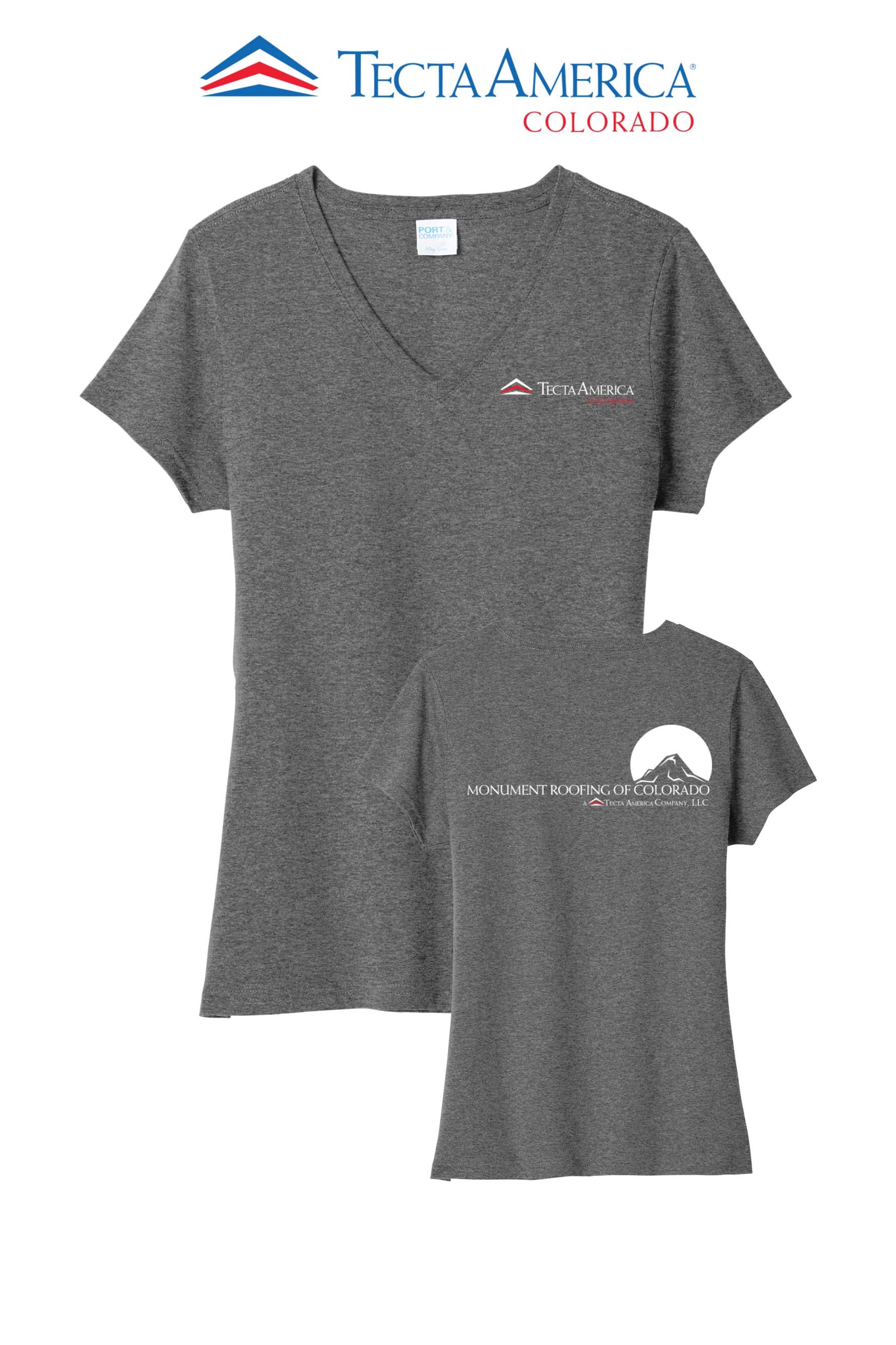 Port & Co™ Women's Tri-Blend V-Neck Tee - Monument Roofing of Colorado