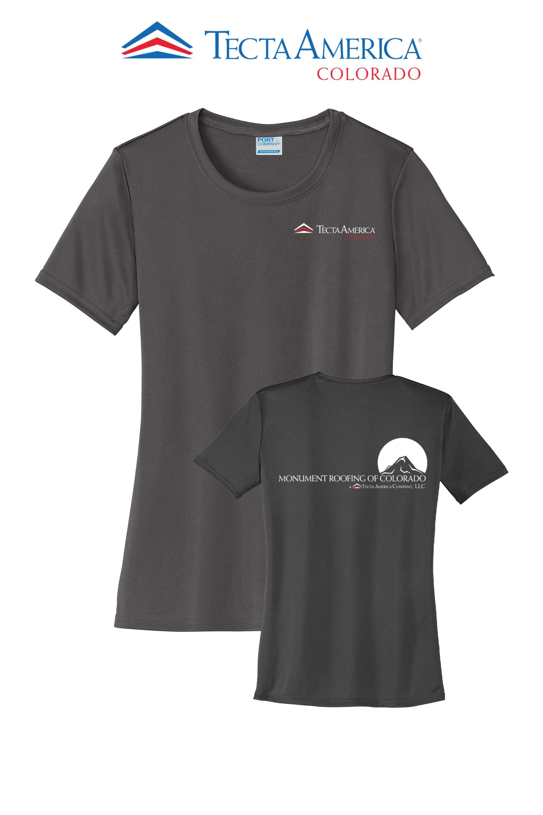 Port & Co™ Women's Performance  UPF50 Tee - Monument Roofing of Colorado