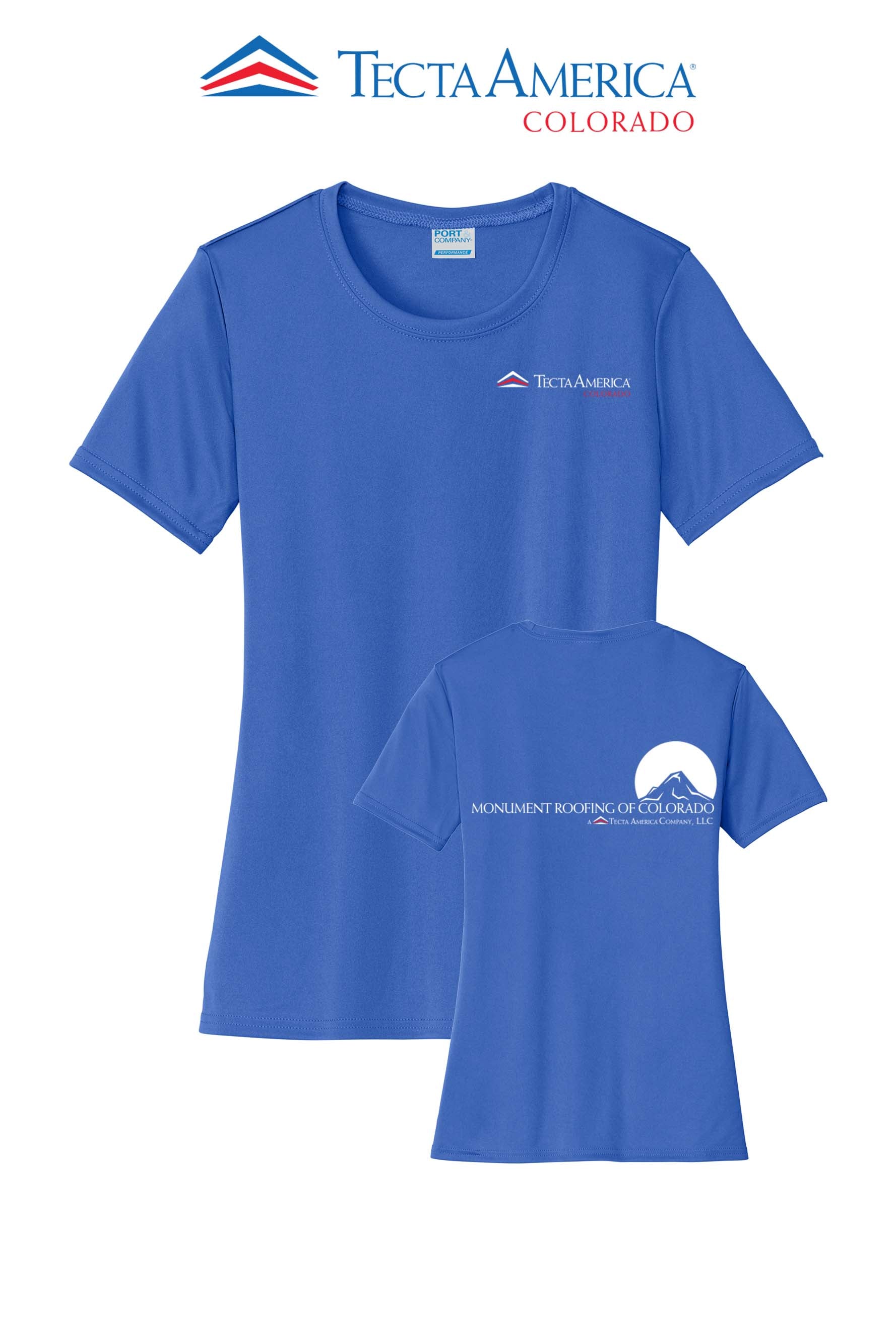 Port & Co™ Women's Performance  UPF50 Tee - Monument Roofing of Colorado