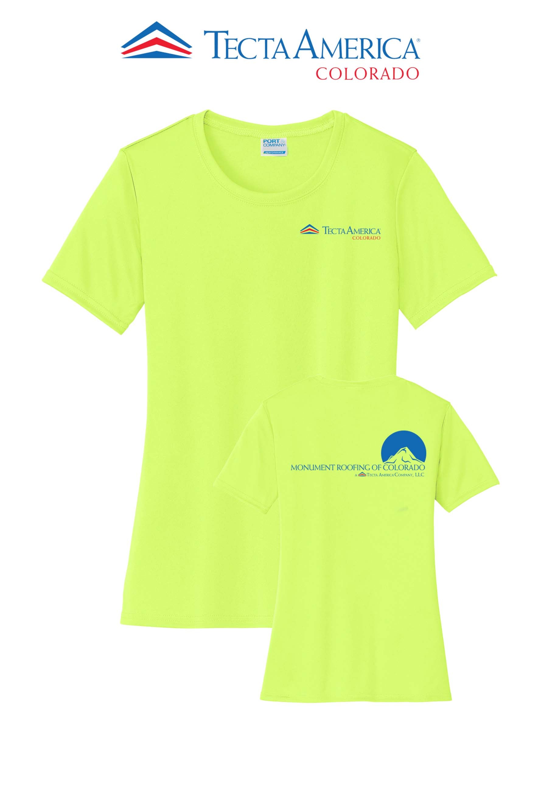 Port & Co™ Women's Performance  UPF50 Tee - Monument Roofing of Colorado