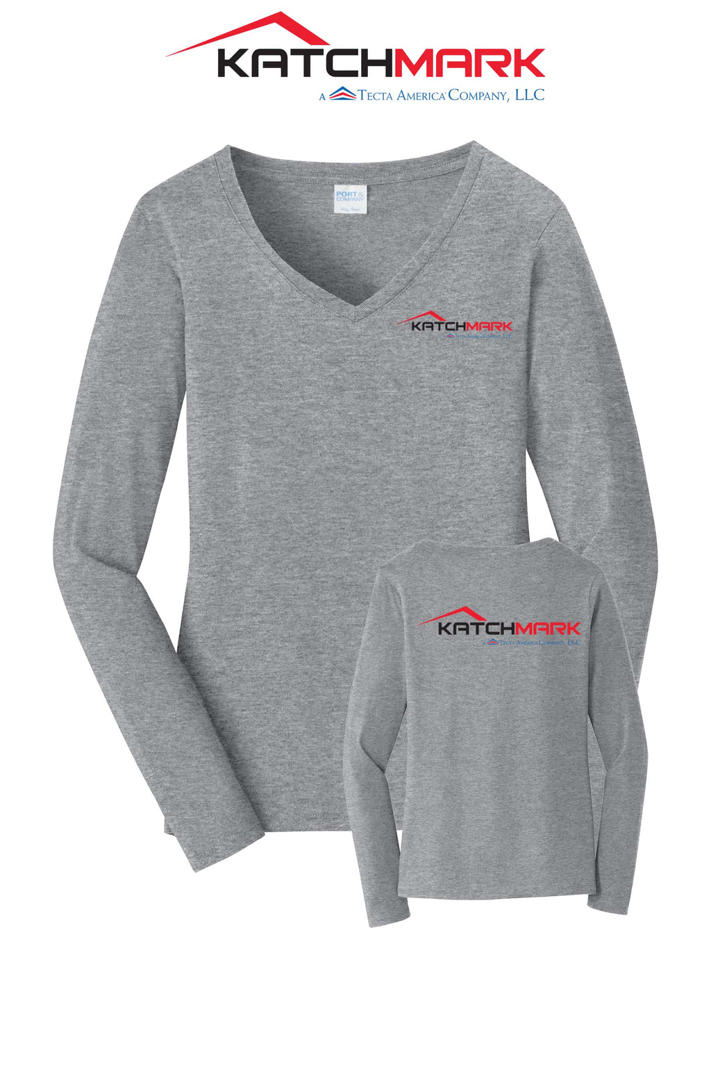 Port & Co™ Women's Long Sleeve Fan Favorite™ V-Neck Tee - Katchmark, A Tecta American Company LLC