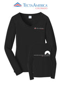 Port & Co™ Women's Long Sleeve Fan Favorite™ V-Neck Tee - Monument Roofing of Colorado