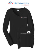 Port & Co™ Women's Long Sleeve Fan Favorite™ V-Neck Tee - Monument Roofing of Colorado