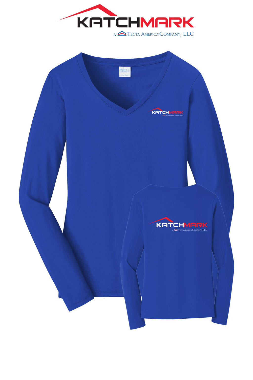 Port & Co™ Women's Long Sleeve Fan Favorite™ V-Neck Tee - Katchmark, A Tecta American Company LLC