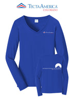 Port & Co™ Women's Long Sleeve Fan Favorite™ V-Neck Tee - Monument Roofing of Colorado